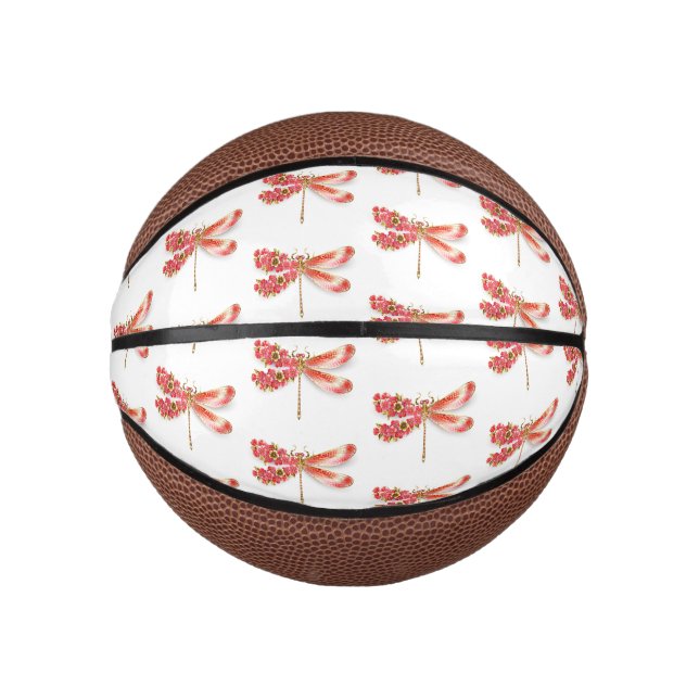 Flower dragonfly with jewelry sakura mini basketball (Front)