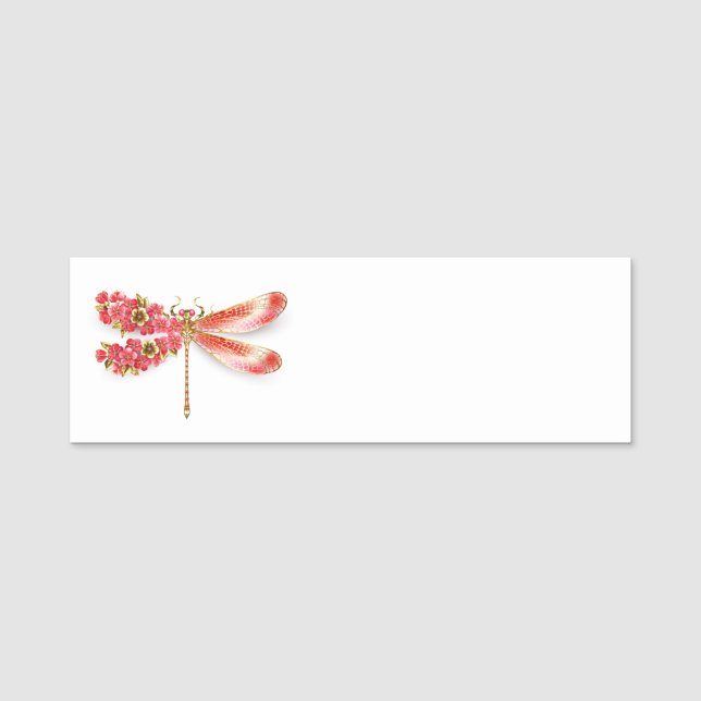 Flower dragonfly with jewelry sakura name tag (Front)
