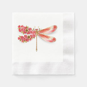 Flower dragonfly with jewelry sakura napkins