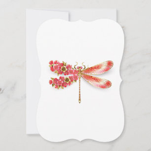Flower dragonfly with jewelry sakura note card