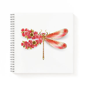 Flower dragonfly with jewelry sakura notebook