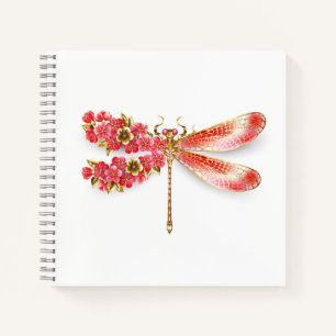 Flower dragonfly with jewelry sakura notebook