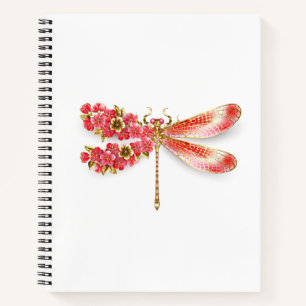 Flower dragonfly with jewelry sakura notebook