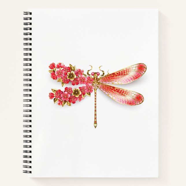 Flower dragonfly with jewelry sakura notebook (Front)