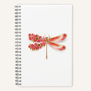 Flower dragonfly with jewelry sakura notebook