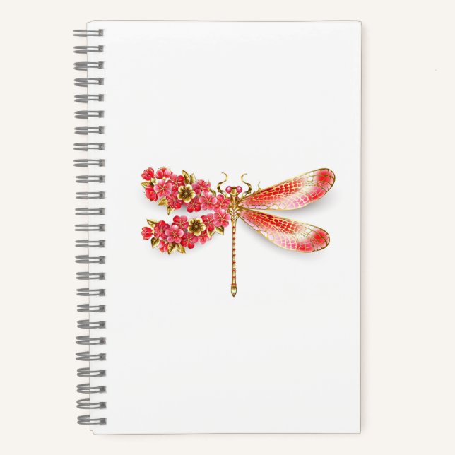 Flower dragonfly with jewelry sakura notebook (Front)