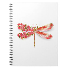Flower dragonfly with jewelry sakura notebook