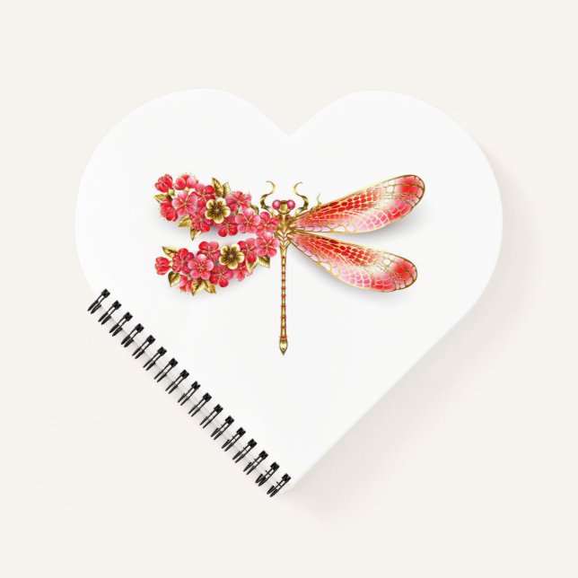 Flower dragonfly with jewelry sakura notebook (Front)
