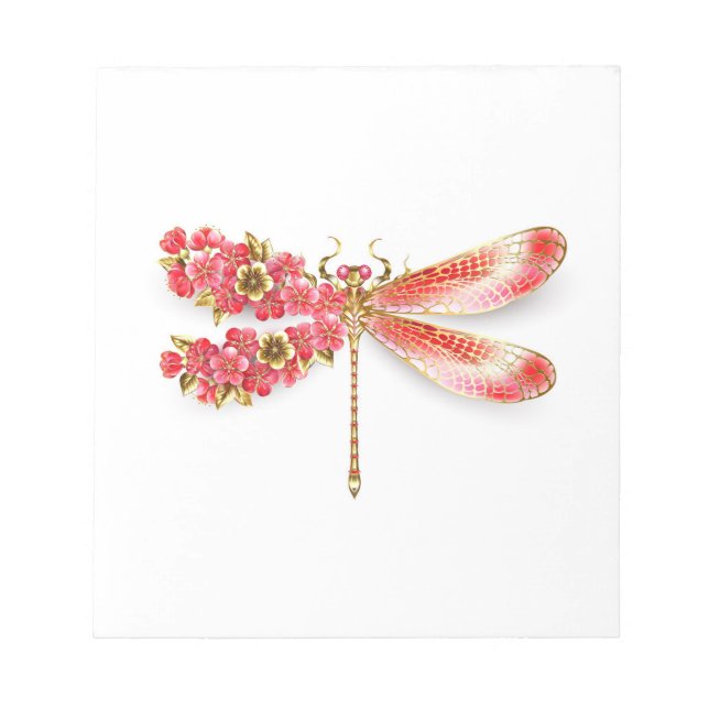 Flower dragonfly with jewelry sakura notepad (Front)