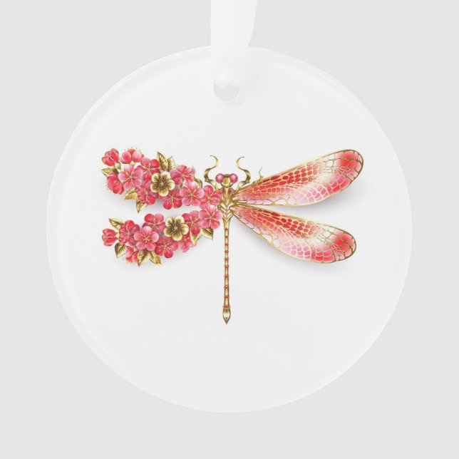 Flower dragonfly with jewelry sakura ornament (Front)