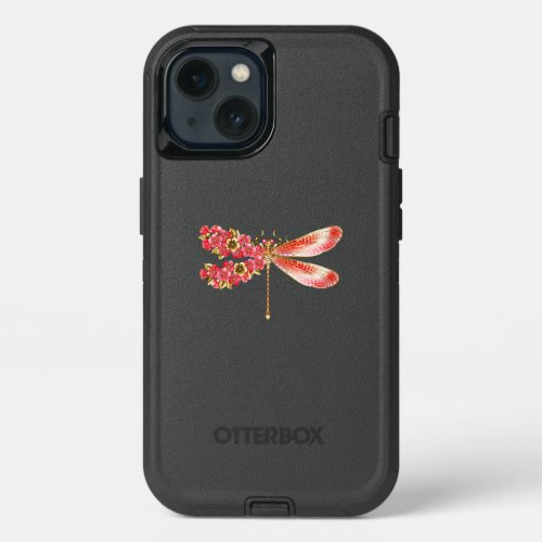 Flower dragonfly with jewelry sakura iPhone 13 case