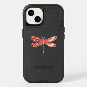 Flower dragonfly with jewelry sakura OtterBox iPhone 14 case