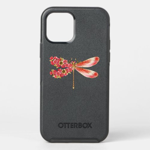 Flower dragonfly with jewelry sakura OtterBox symmetry iPhone 12 pro case