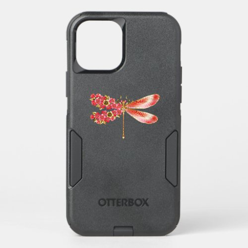 Flower dragonfly with jewelry sakura OtterBox commuter iPhone 12 pro case