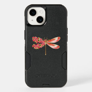 Flower dragonfly with jewelry sakura OtterBox iPhone 14 case