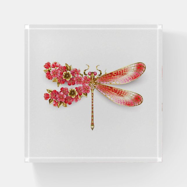 Flower dragonfly with jewelry sakura paperweight (Front)