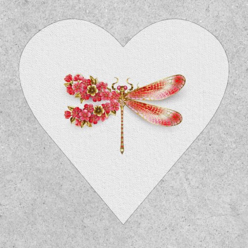 Flower dragonfly with jewelry sakura patch