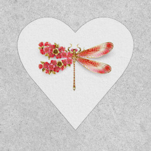 Flower dragonfly with jewelry sakura patch