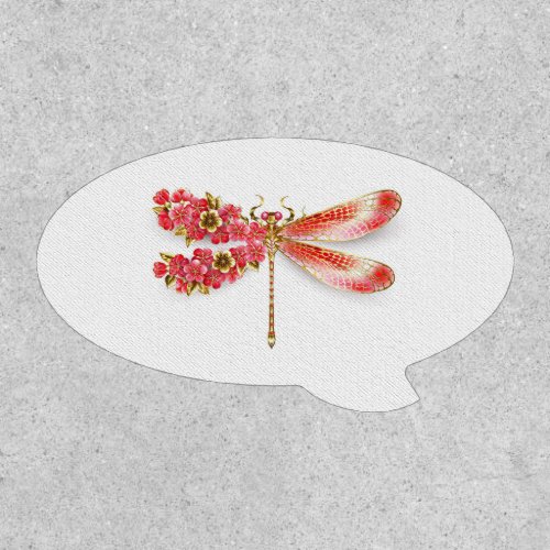 Flower dragonfly with jewelry sakura patch