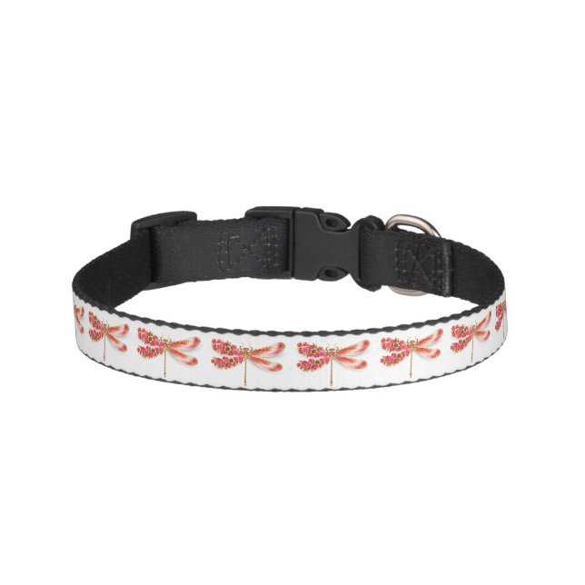 Flower dragonfly with jewelry sakura pet collar (Front)