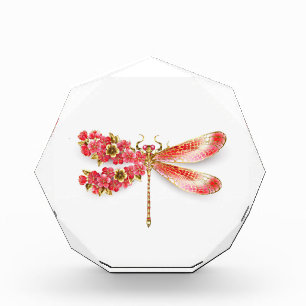 Flower dragonfly with jewelry sakura photo block