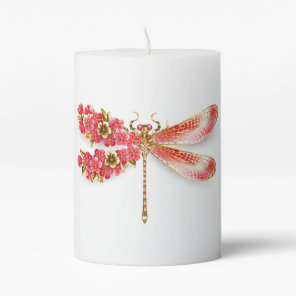 Flower dragonfly with jewelry sakura pillar candle