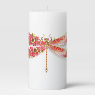 Flower dragonfly with jewelry sakura pillar candle