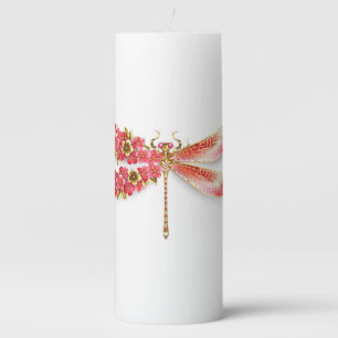 Flower dragonfly with jewelry sakura pillar candle