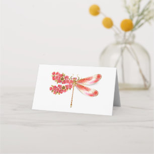 Flower dragonfly with jewelry sakura place card