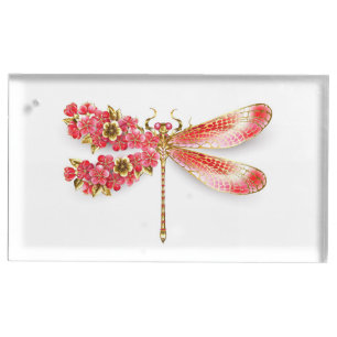 Flower dragonfly with jewelry sakura place card holder