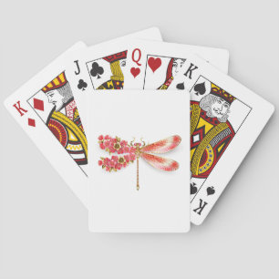 Flower dragonfly with jewelry sakura poker cards