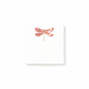Flower dragonfly with jewelry sakura post-it notes