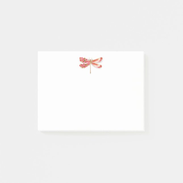 Flower dragonfly with jewelry sakura post-it notes (Front)