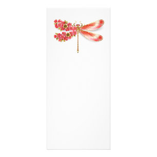 Flower dragonfly with jewelry sakura rack card