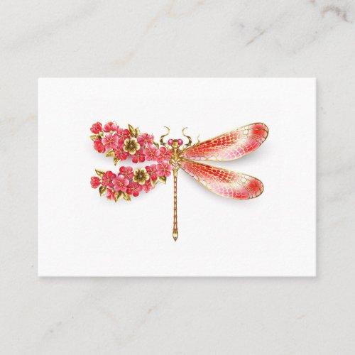 Flower dragonfly with jewelry sakura referral card