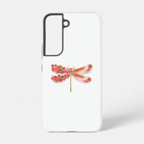 Flower dragonfly with jewelry sakura samsung galaxy s22 case