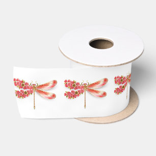 Flower dragonfly with jewelry sakura satin ribbon