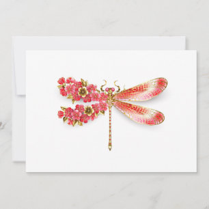 Flower dragonfly with jewelry sakura save the date