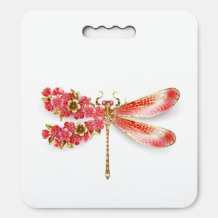 Flower dragonfly with jewelry sakura seat cushion