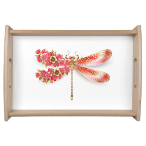 Flower dragonfly with jewelry sakura serving tray