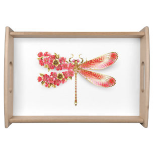 Flower dragonfly with jewelry sakura serving tray