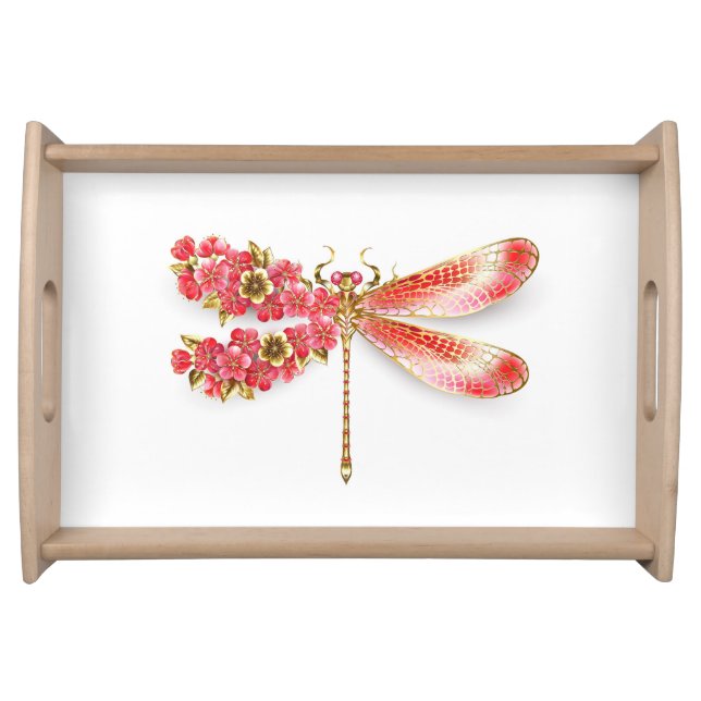 Flower dragonfly with jewelry sakura serving tray (Front)