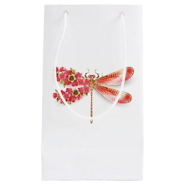 Flower dragonfly with jewelry sakura small gift bag (Front)