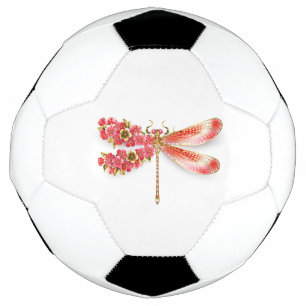 Flower dragonfly with jewelry sakura soccer ball