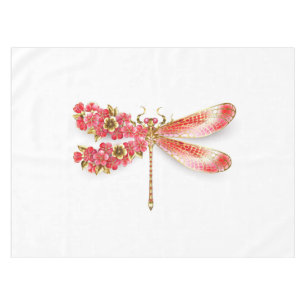 Flower dragonfly with jewelry sakura tablecloth