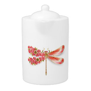 Flower dragonfly with jewelry sakura teapot