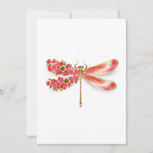Flower dragonfly with jewelry sakura thank you card