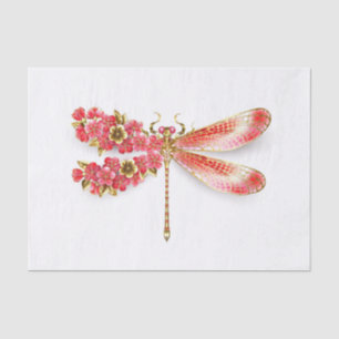 Flower dragonfly with jewelry sakura tissue paper