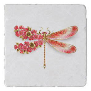 Flower dragonfly with jewelry sakura trivet