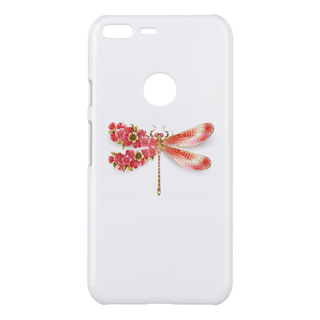 Flower dragonfly with jewelry sakura uncommon google pixel XL case (Back)